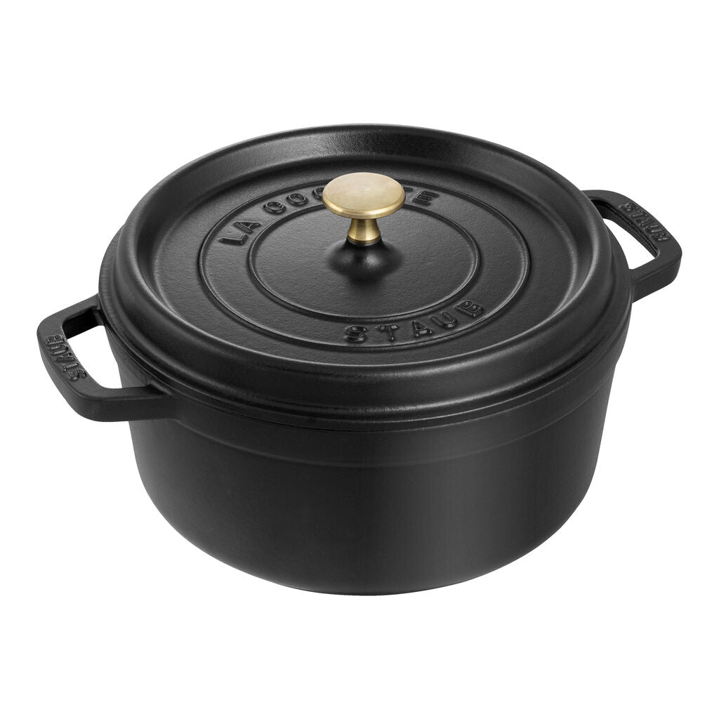 STAUB 7 Qt Round Cocotte MATTE BLACK