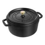 STAUB 7 Qt Round Cocotte MATTE BLACK