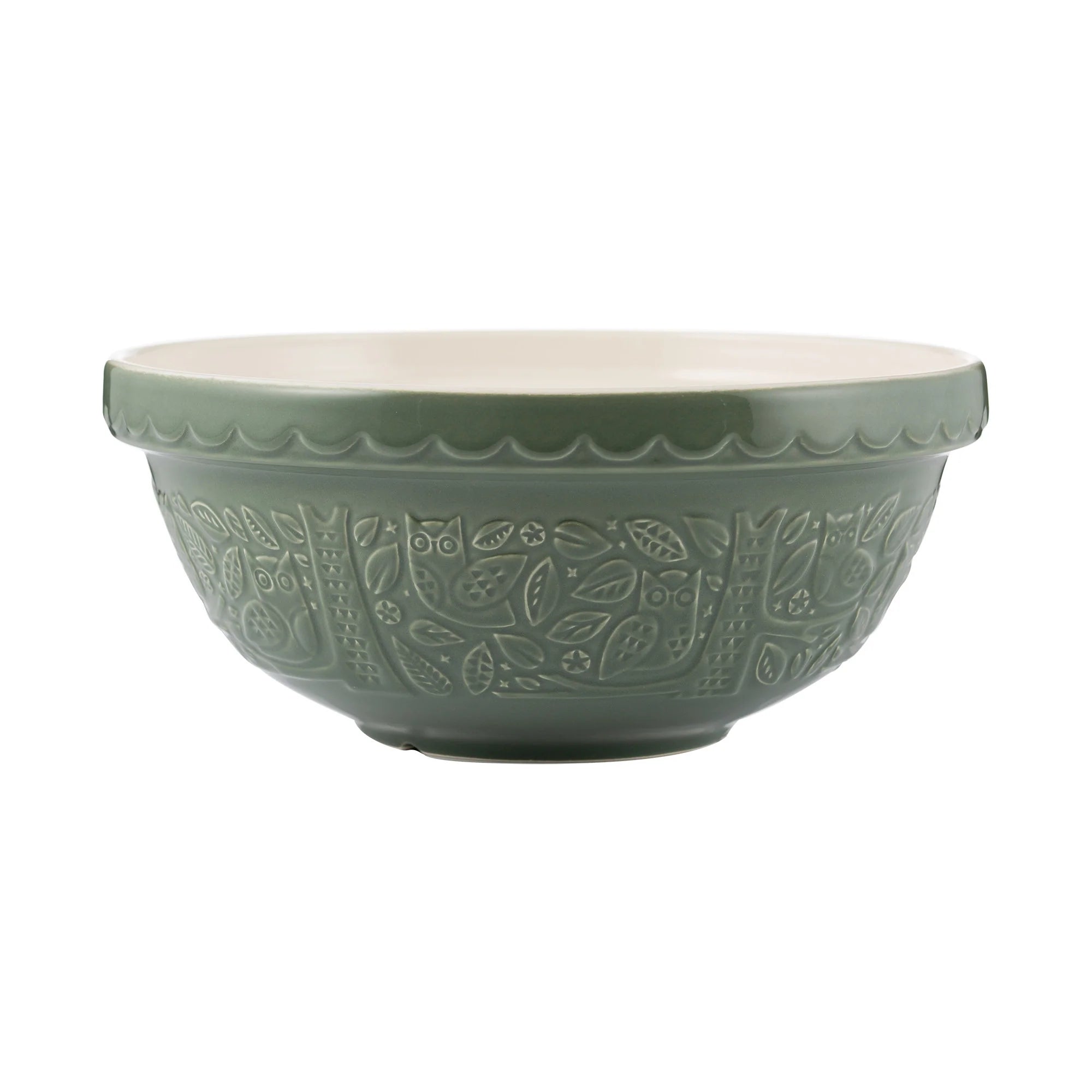 MC S18 Owl Green Mixing Bowl MASON CASH [3] In The Forest