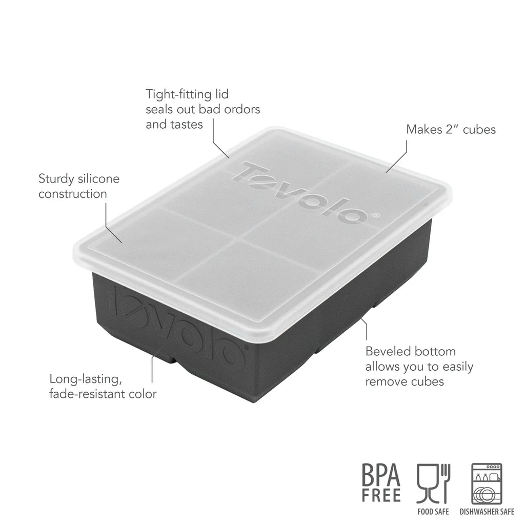 King Cube Ice Tray with Lid, Charcoal