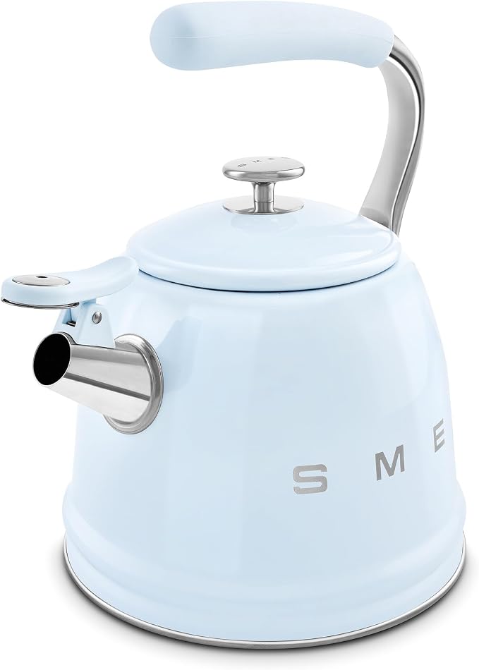 SMEG Whistling Stovetop Kettle PASTEL BLUE 50's Retro