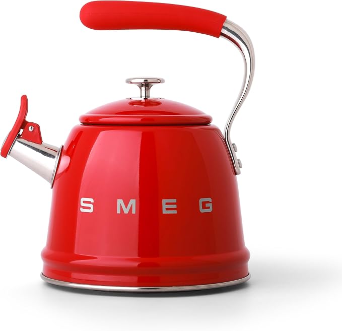 SMEG Whistling Stovetop Kettle RED 50's Retro