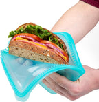 PRO Dual-Zipper Silicone Sandwich Bag TEAL [6] PROGRESSIVE