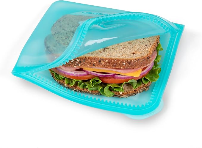 PRO Dual-Zipper Silicone Sandwich Bag TEAL [6] PROGRESSIVE