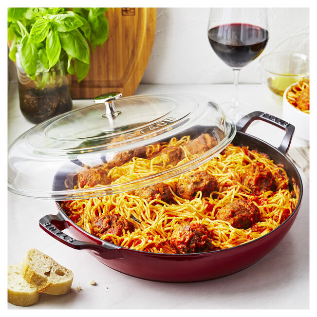 Staub 3.5-qt Braiser w/Glass Lid CHERRY