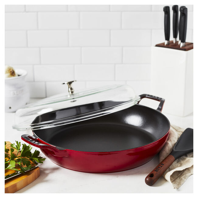 Staub 3.5-qt Braiser w/Glass Lid CHERRY