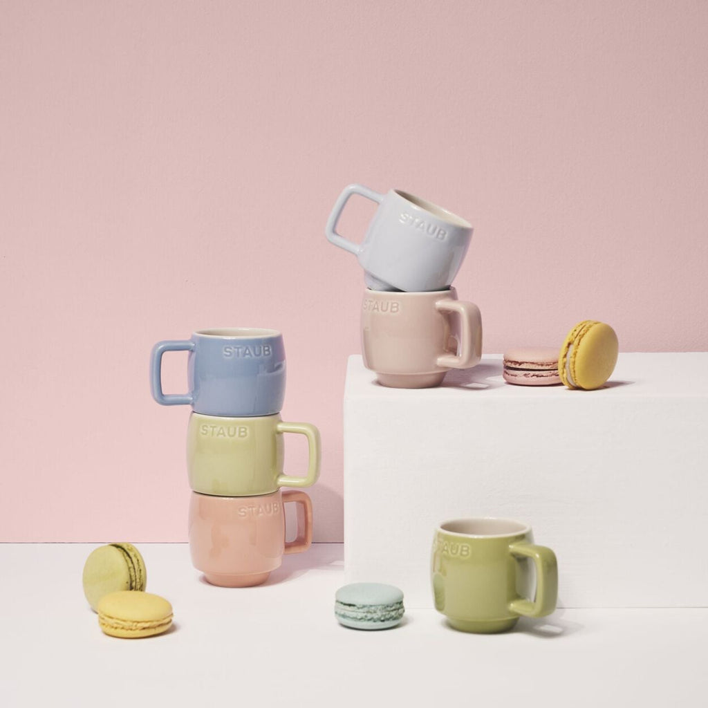 ZWIL STAUB 6 pc Espresso Mug Set Pastel Macaron (3.5 oz) CERAMIQUE ZWILLING J.A. HENCKELS