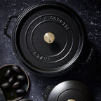 STAUB 7 Qt Round Cocotte MATTE BLACK