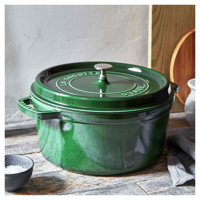 ZWIL STAUB 7 Qt Round Cocotte BASIL ZWILLING J.A. HENCKELS