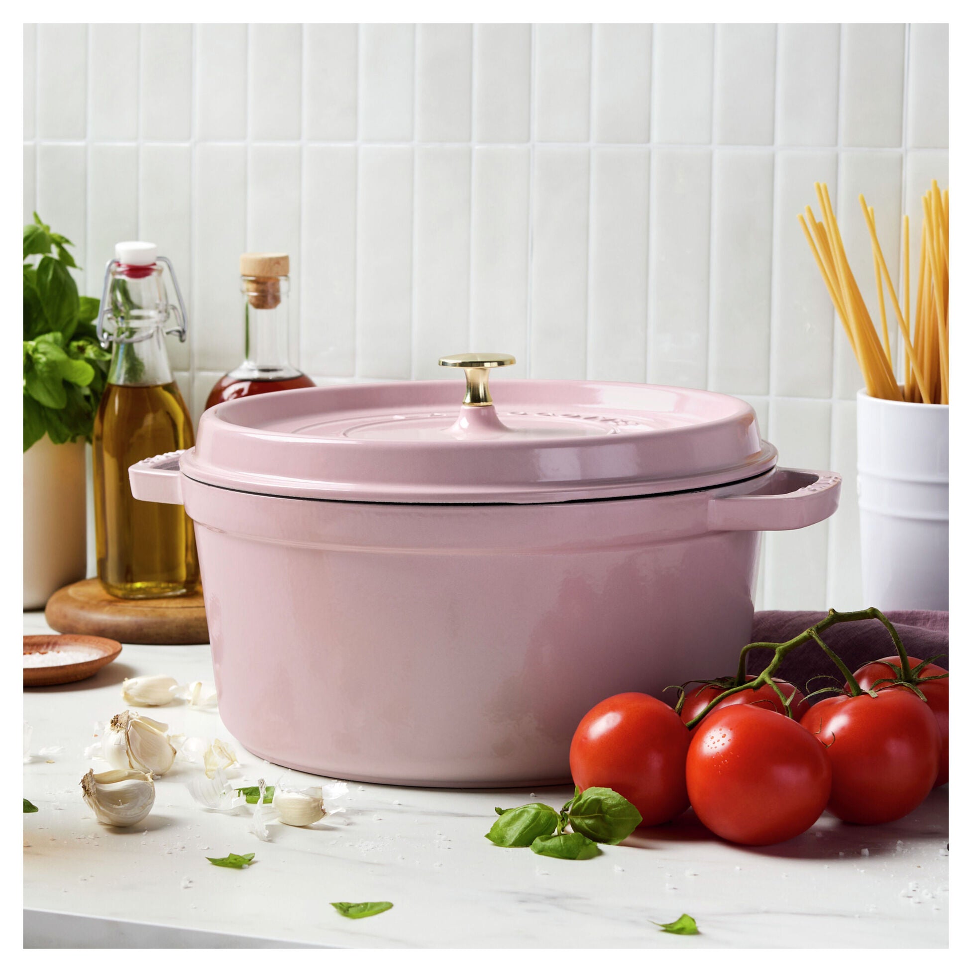 Staub 7 Qt Dutch Oven, Peony Pink