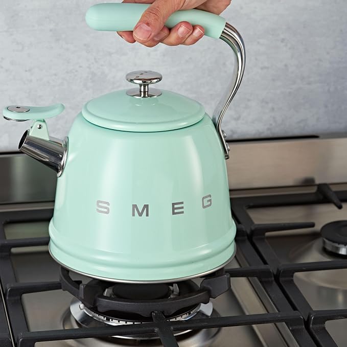 SMEG Whistling Stovetop Kettle PASTEL GREEN 50's Retro