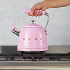 SMEG Whistling Stovetop Kettle PINK 50's Retro