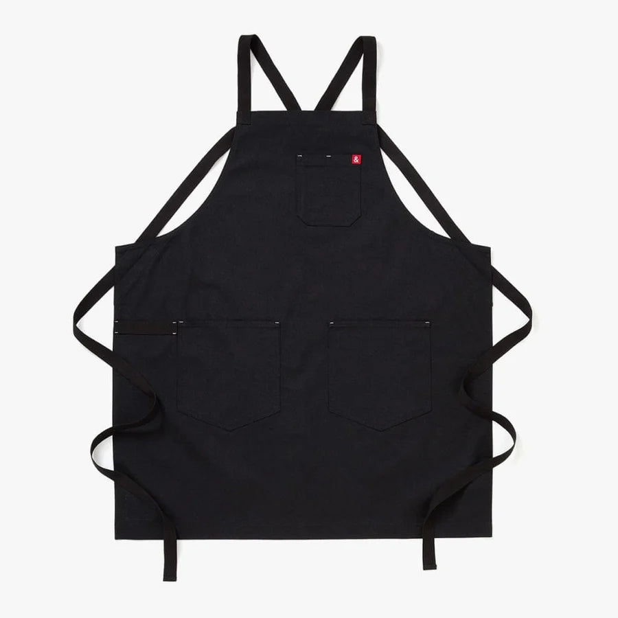 All Day Crossback Apron, Caviar Black