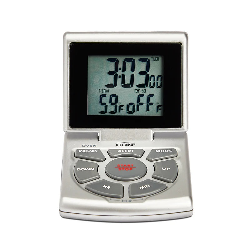 CDN Combo Probe Thermometer, Timer & Clock SILVER
