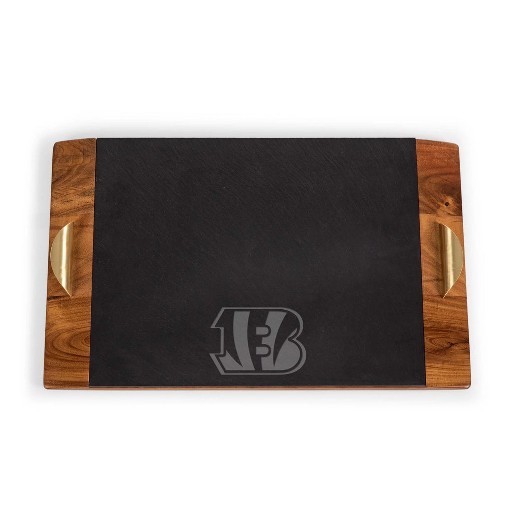 PIC Covina Acacia & Slate Serving Tray CINCINNATI BENGALS Picnic Time [3]