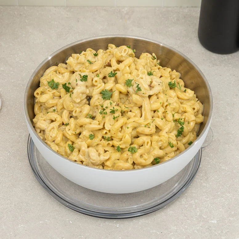 SER LG Serving Bowl w/ lid WHITE ICING SERVED