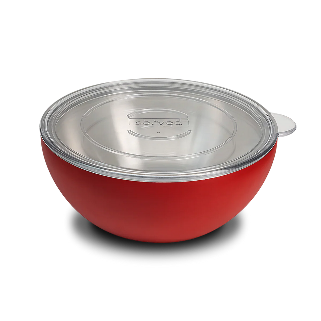 SER LG Serving Bowl w/ lid RED - STRAWBERRY SERVED [3]