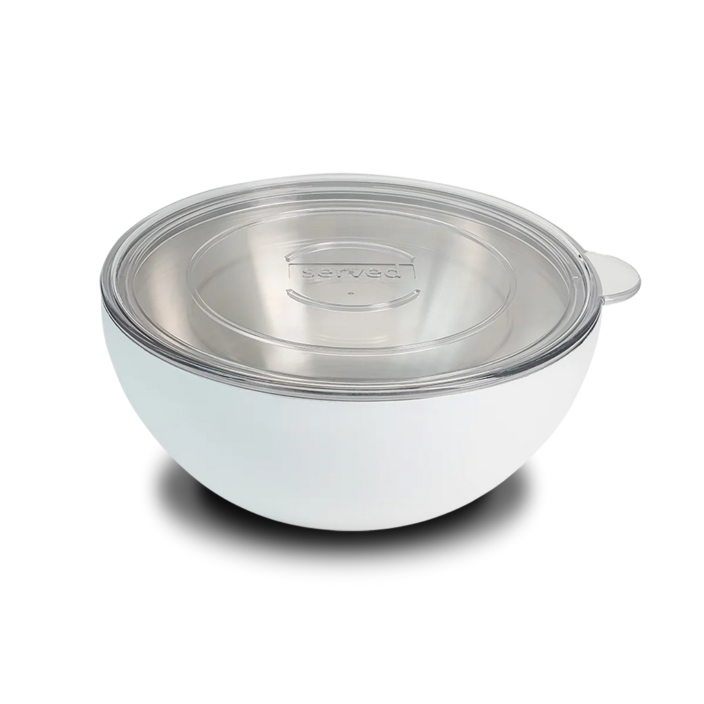 SER LG Serving Bowl w/ lid WHITE ICING SERVED