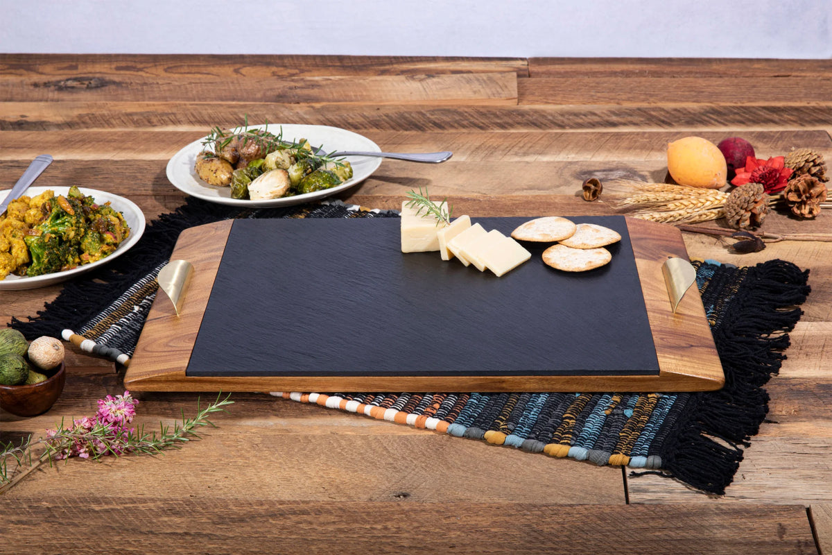 PIC Covina Acacia & Slate Serving Tray CINCINNATI BENGALS Picnic Time [3]